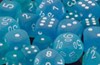 Picture of Chessex Frosted™ 12mm d6 Caribbean Blue™/white Dice Block™