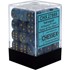 Picture of Chessex Phantom™ 12mm d6 Teal/gold Dice Block™ 