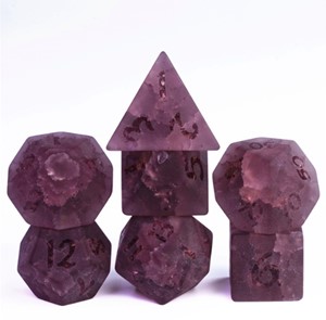 Picture of Burst Lightning Pink Glass Transparent Font Dice Set