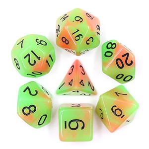 Picture of Orange Green Glow In the Dark Dice Set