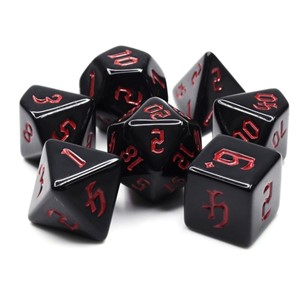 Picture of Opaque Chon Drite Red Font Dice Set