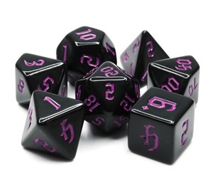 Picture of Opaque Chon Drite Purple font Dice Set