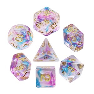 Picture of Blue Purple Pearl Swirl Dice Set