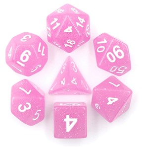 Picture of Transparent Glitter Dice Light Purple Dice Set