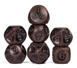 Picture of Stone Barrel Plating Vintage Metal Copper look Dice Set