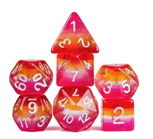 Picture of Pride Flags Lesbian Frosted Dice Set 