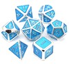 Picture of Sliver Plating Blue Glitter Metal Dice Set